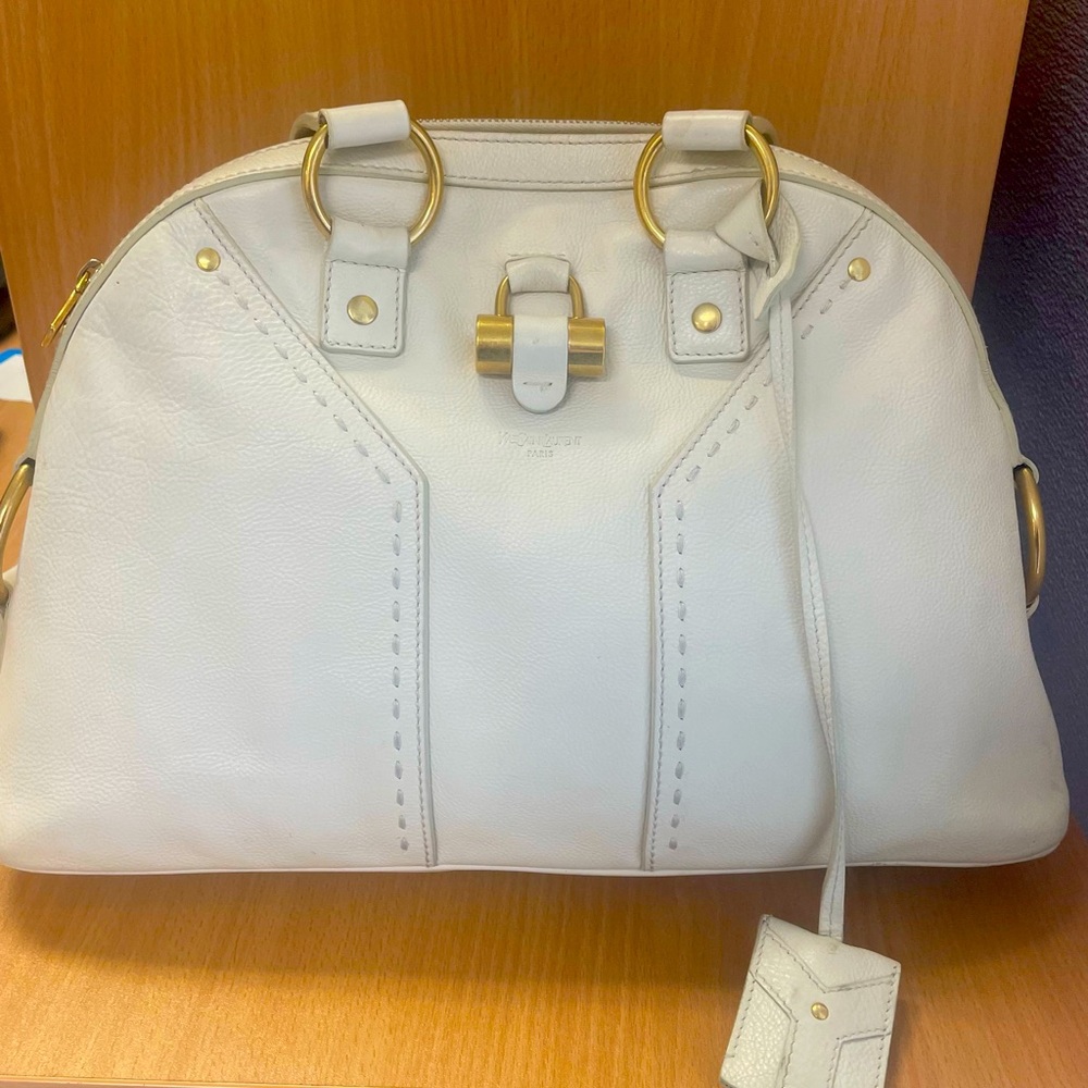 YSL Muse Off White Leather Handbag